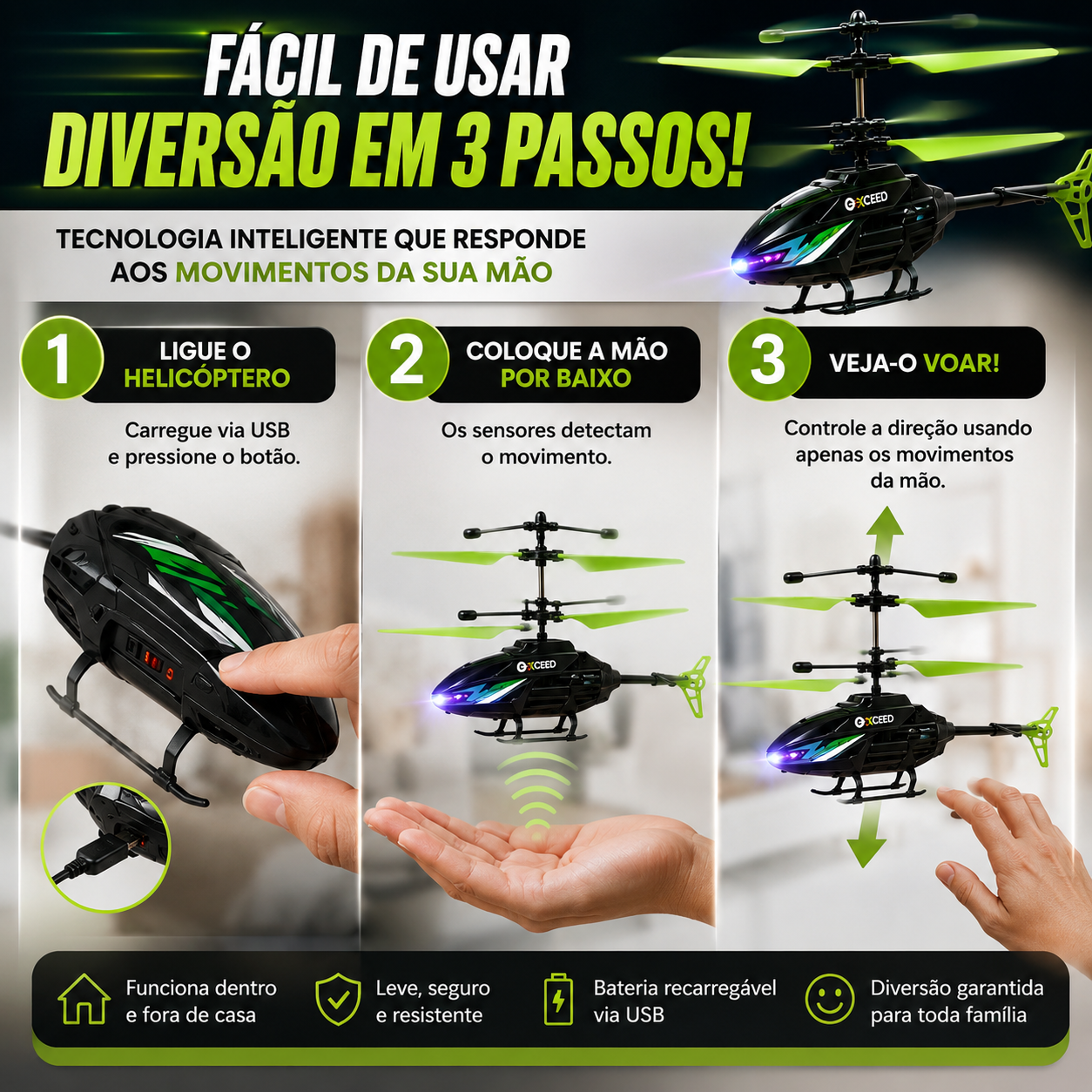 AeroVoa® - Helicóptero Inteligente Por Indução