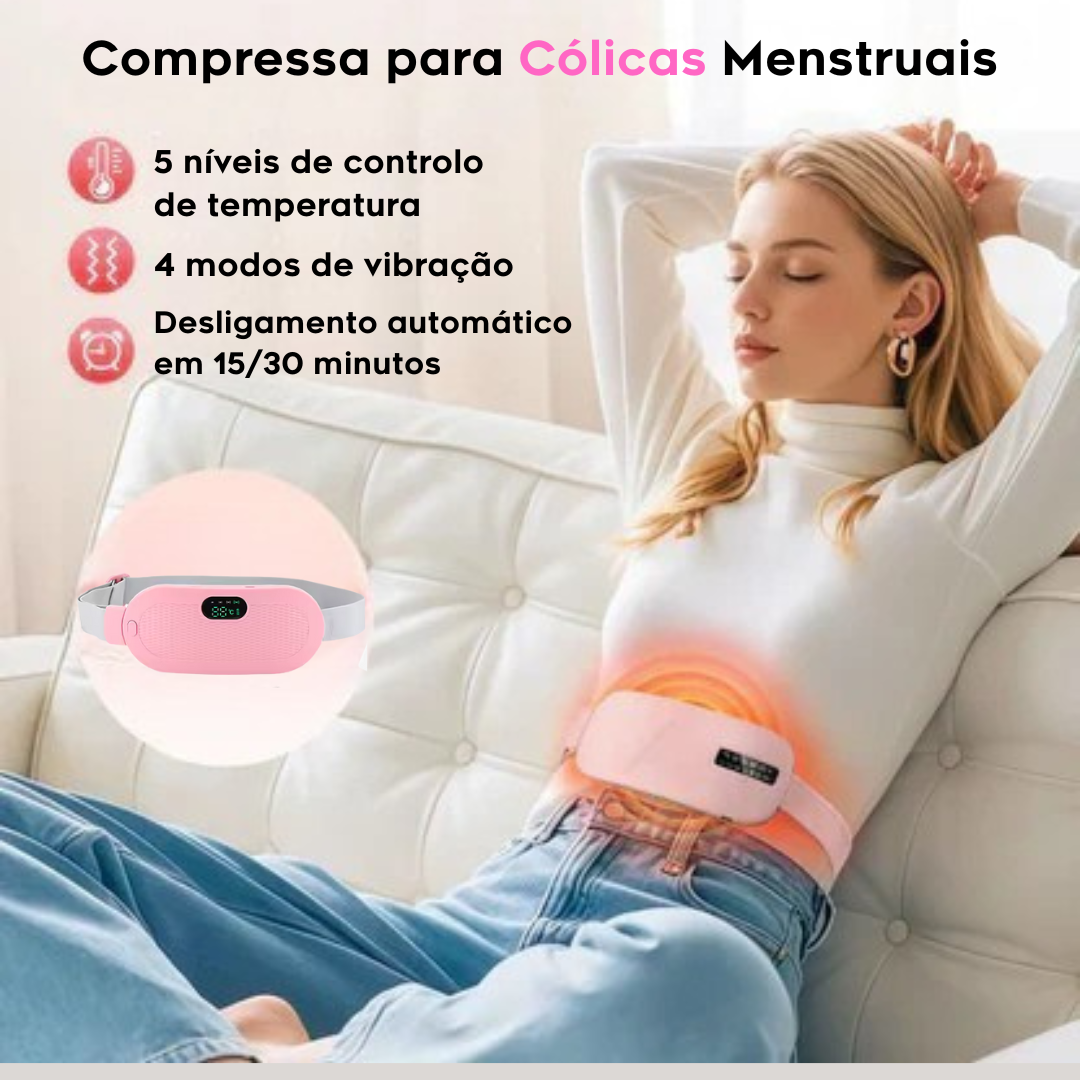 AlívioMenstrual™ - Compressa quente para cólicas menstruais