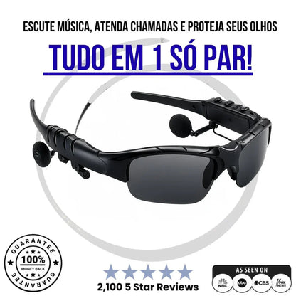 AudVision® - Óculos Bluetooth Com Fone Integrado