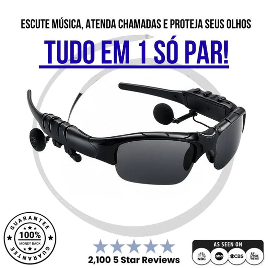 AudVision® - Óculos Bluetooth Com Fone Integrado