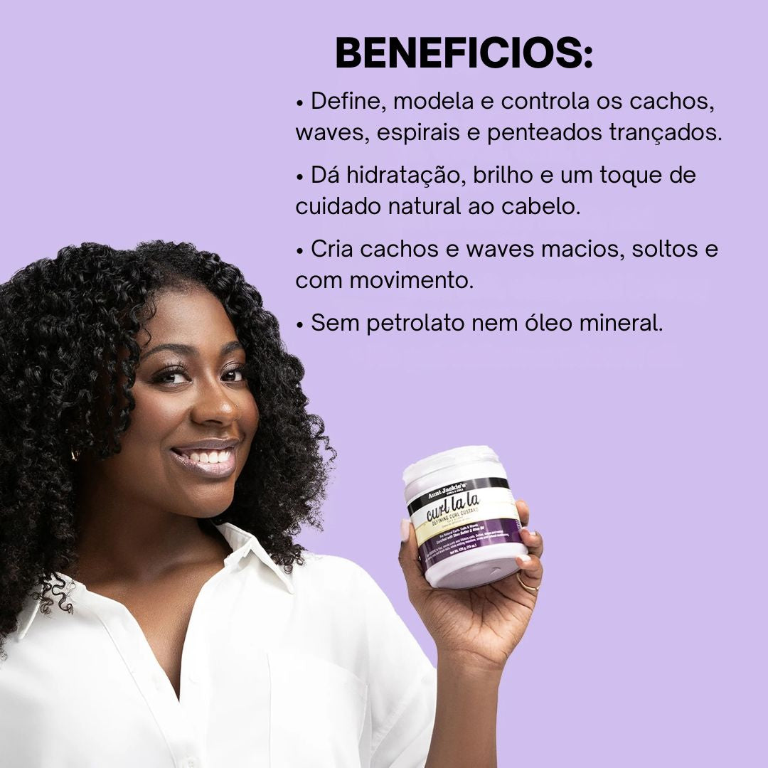 Curl La La® -  Creme Definidor Para Cachos, Waves  & Cabelos Crespos