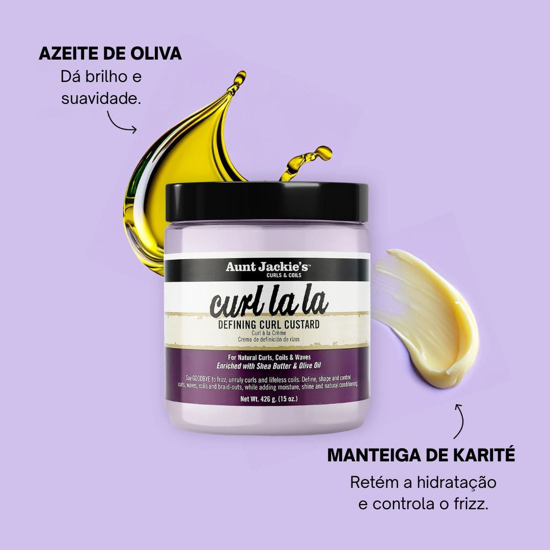 Curl La La® -  Creme Definidor Para Cachos, Waves  & Cabelos Crespos