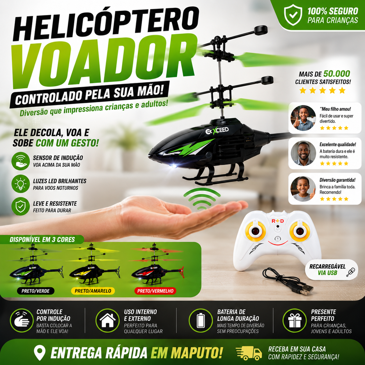 AeroVoa® - Helicóptero Inteligente Por Indução