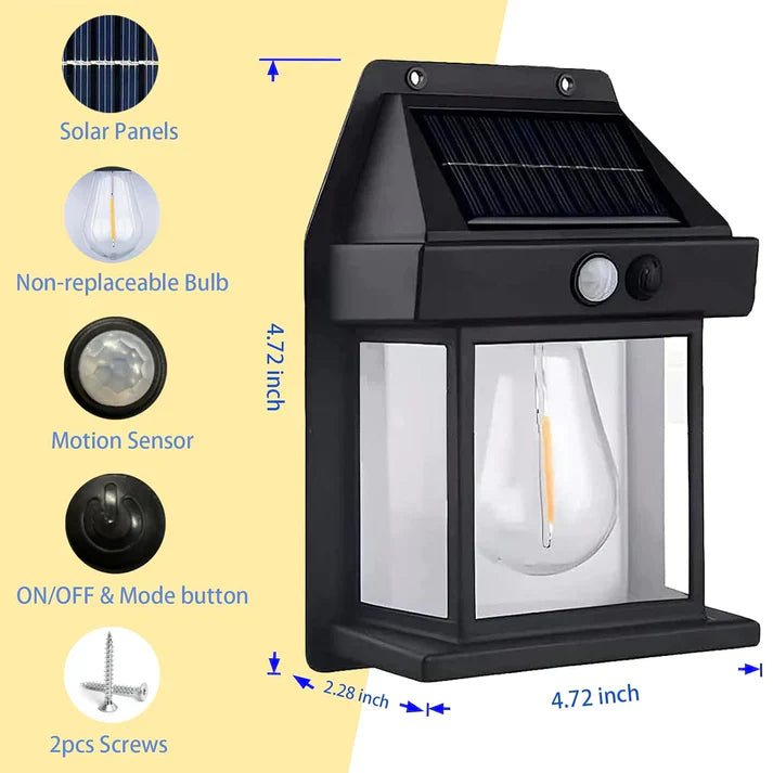 Ecosolar® - Luminária de parede com sensor de movimento solar