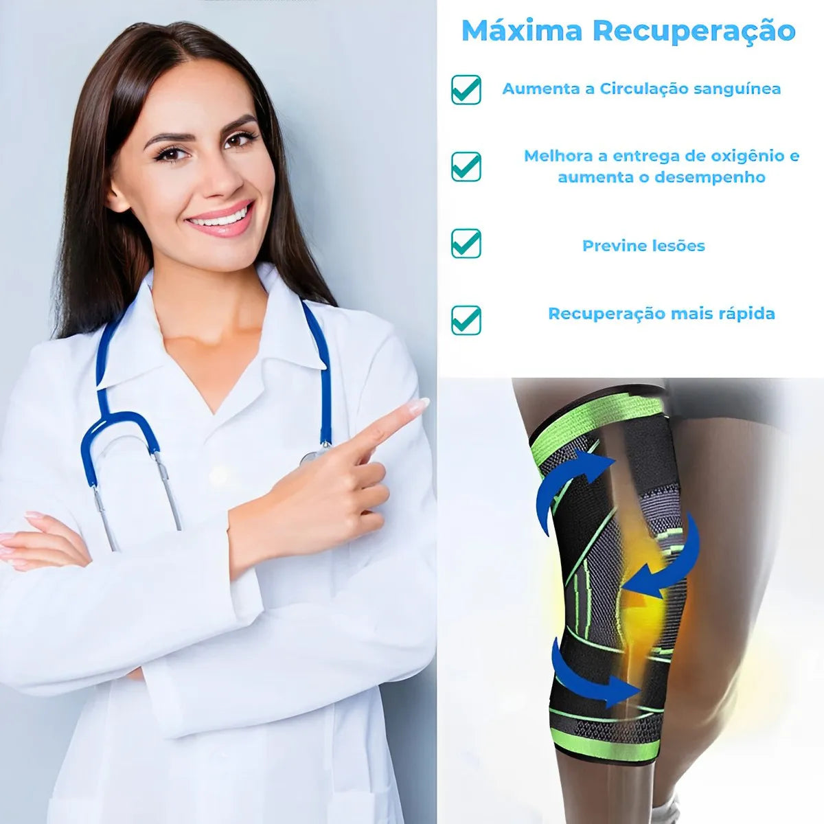 FlexShield™ - Joelheira de Suporte Ortopédica Ajustável